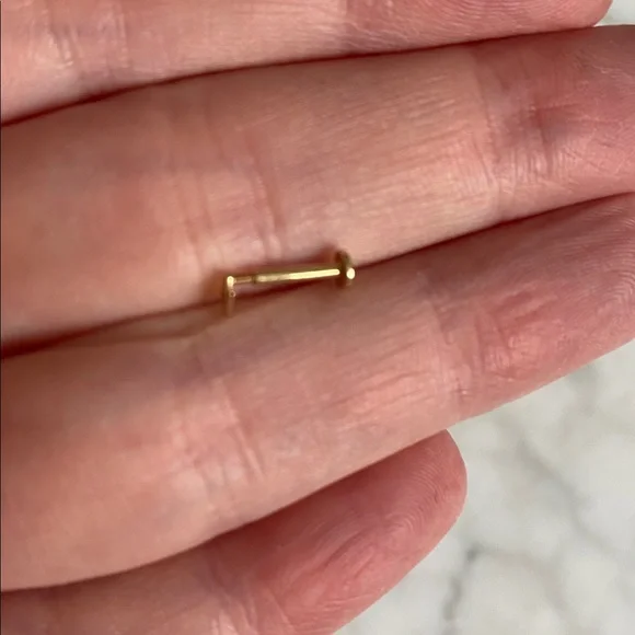 New 14K Gold Flatback Letter Earrings “N” “O” - With Boxes - Picture 10 of 16